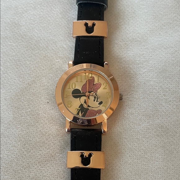 Disney Accessories - Minnie Mouse Black and Gold Watch